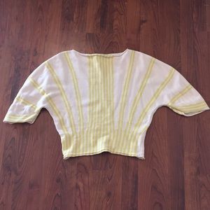 Ivory and Yellow Striped Sweater Size XS
